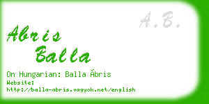 abris balla business card